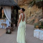 Toperth Yellow Cascading Ruffle Open Back Maxi Dress photo review