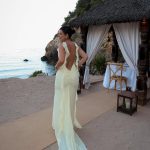 Toperth Yellow Cascading Ruffle Open Back Maxi Dress photo review