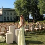 Toperth Yellow Cascading Ruffle Open Back Maxi Dress photo review