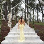 Toperth Yellow Cascading Ruffle Open Back Maxi Dress photo review