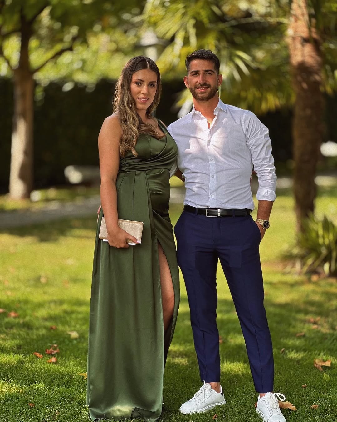 Click to view full screen Toperth Olive Cascading Drape High Slit Satin Maxi Dress photo review