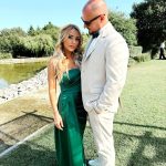 Toperth Emerald Cascading Drape High Slit Satin Maxi Dress photo review