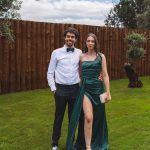 Toperth Emerald Cascading Drape High Slit Satin Maxi Dress photo review