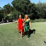 Toperth Emerald Cascading Drape High Slit Satin Maxi Dress photo review